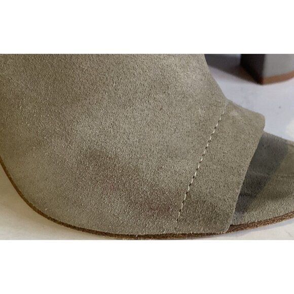 VINCE Women Heel Size 8 Gray Addison Peep Toe Block Suede Casual Party Office - Picture 12 of 12